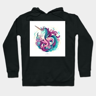 Unicorn with colorful hair Hoodie